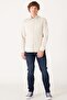 Regular Fit Regular Cut 100% Cotton Velvet Off White Long Sleeve Shirt - 5