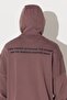Loose Fit Comfortable Cut Hooded Fleece Inside Back Printed Brown Sweatshirt - 4
