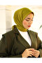 وشاح من نسيج التويل المسطح - أخضر زيتي - 3