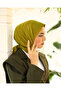 وشاح من نسيج التويل المسطح - أخضر زيتي - 6