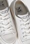 High Sole White Women's Sneakers - Lace-up Shoes