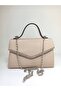 Women's Nude Satin Silver Stone Accessory Evening Bag - 3