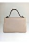 Women's Nude Satin Silver Stone Accessory Evening Bag - 5
