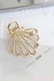 Pearl Oyster Model Women's Gold Metal Latch Buckle - Medium Size Tight Gathering Luxury Latch Hair Clip