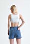 Kn High Waist Denim Blue Women's Denim Shorts - 3