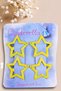 Set of 4 Glittery Yellow Star Snap Buckles - Starry Snap Buckle - Y2K Star Snap Buckle