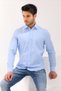 Blue Dacron Sweat-Absorbing Breathable Plain Regular Men's Shirt - 2