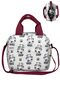 Lunch Box and Thermos Food Carrying Bag with Shoulder Strap - Burgundy Panda - 2
