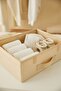 2 Pieces Beige Covered Cabinet Drawer Jewelry Laundry Folding Storage Box Organizer 30X23X11 - 4
