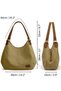 Women's Yellow Canvas Cotton Daily Shoulder Hand Tote Bag - 5