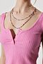 Regular Fit 100% Cotton Crew Neck Sleeveless Pink Crop Blouse - 5
