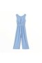 Girl's Sleeveless Jumpsuit with Window Detail on the Back - 2