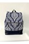 Patterned Navy Blue Backpack
