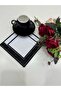 3 Pieces of Linen Fabric Crystal Stoned Embroidered Coffee Side Cocktail Napkin & Coasters - 3