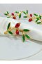 6-piece elegant red & green enamel gold napkin ring