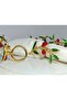 6-piece elegant red & green enamel gold napkin ring - 5