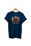 Gray Wolf Symbol and Turkish Flag Turkey Wolf Printed Regular Fit 100% Cotton Navy Blue T-Shirt