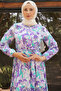 Lilac Hijab Dress - 439 Patterned - 2