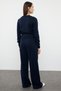 Petrol Crop Wide Fit Double-Breasted Tie-Detail Knitwear Top and Bottom Set Twoaw24Au00016 - 5