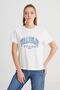 Regular Fit Normal Cut Crew Neck 100% Cotton Broken White T-shirt - 4