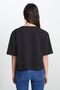Relaxed Fit Wide Cut Crew Neck 100% Cotton Black T-Shirt - 5