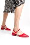 " Handan " Red Patent Leather Pointed Toe Open Back 3 cm Thick Heel New Season - 3