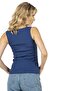 Colorful Pool Neck Ribbed Knitted Body-Hugging Slim Fit Women's Undershirt - 5