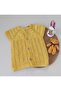 Baby Booties Vest Organic Cotton Hand Knitted Lemon Yellow Double Set - 3