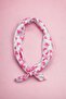 Pink and White Heart Patterned Bandana Colorful Scarf New Season - 2