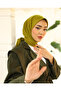 وشاح من نسيج التويل المسطح - أخضر زيتي
