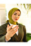 وشاح من نسيج التويل المسطح - أخضر زيتي - 5