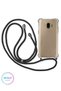 Clear Silicone Case for Samsung Galaxy J4 2018 with Black Rope Neck Pendant
