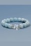 Blue Peace Aquamarine, Crystal Quartz Unisex Stylish Design Natural Stone Bracelet 8 mm