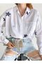 Star Embroidery Wide-Fit Flowy Cotton Shirt - 2