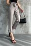 Women's Seasonal Fabric - Skinny Leg, Pleated and Belted Trousers - 4