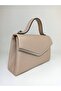 Women's Nude Satin Silver Stone Accessory Evening Bag - 2