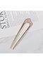 Curved Pink and White Detailed Metal Bun Buckle - Modern Stick Hair Bun Buckle