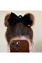 Matte Velvet Fabric Large Bow Style Women's Clip Black - LoveDays Clip for Hair Bun - 2