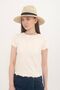 Ecru Baby Overlock Short Sleeve Blouse Camisole Ribbed Women's Blouse. - 4
