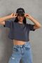 Smoked Ultra Soft Touch: Modal Crop Top Series Women's T-Shirt @Savona - 4