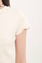 Ecru Baby Overlock Short Sleeve Blouse Camisole Ribbed Women's Blouse. - 6