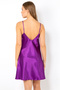 Women's Purple Slit Lace Detailed Satin Nightgown - 6