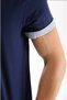 Navy Blue Stripe Short Sleeve Men's Regular Shirt - 5