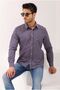 Navy Blue Plaid Checkered Regular Men's Shirt