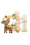 1 Year Old Deer Balloon Set - Cute Gazelle and Cream Number Birthday Set