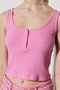 Regular Fit 100% Cotton Crew Neck Sleeveless Pink Crop Blouse - 4