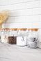 4-Piece Wooden Vacuum Lid Transparent Label Tea Sugar Coffee Salt Storage Container Glass Jar Set 800ml