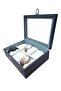Watch Box 6 Pieces Dark Blue Crocodile