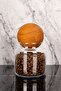 3-Piece Glass Jar Set with Wooden Ball Lid Storage Container Spice Rack Pulses Set 1300 Ml-800 Ml-500 ml - 5