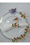 6-piece elegant red & green enamel gold napkin ring - 6
